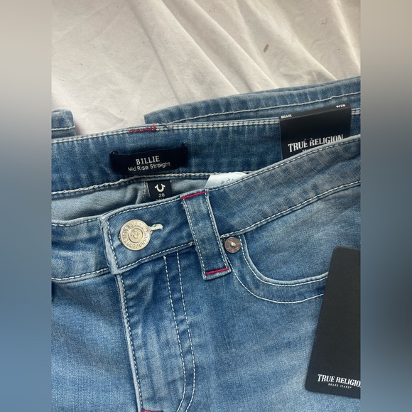 NWT Mid Rise BILLIE Size 28 True Religion Women's Blue Denim Jeans - Picture 4 of 4